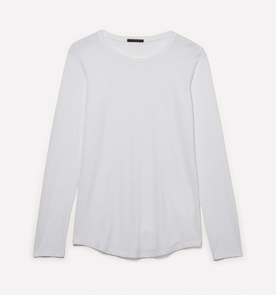 T-shirt branca com mangas compridas - t-shirt de manga comprida para mulher - Branco | Sisley image number 5